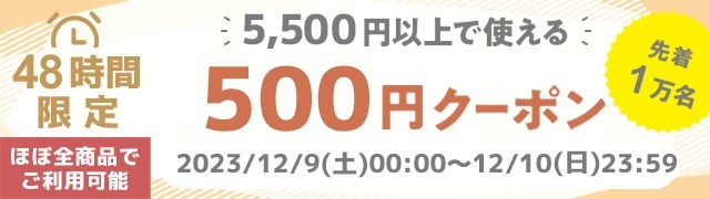 ★先着1万名限定★ほぼ全商品で使える500円クーポン