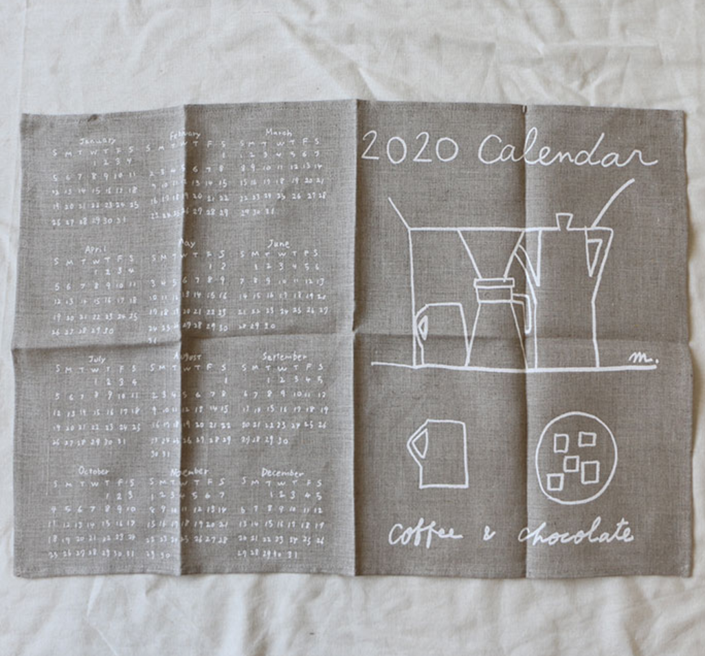 フォグ ファブリックカレンダー 2020年 コーヒーナチュラル