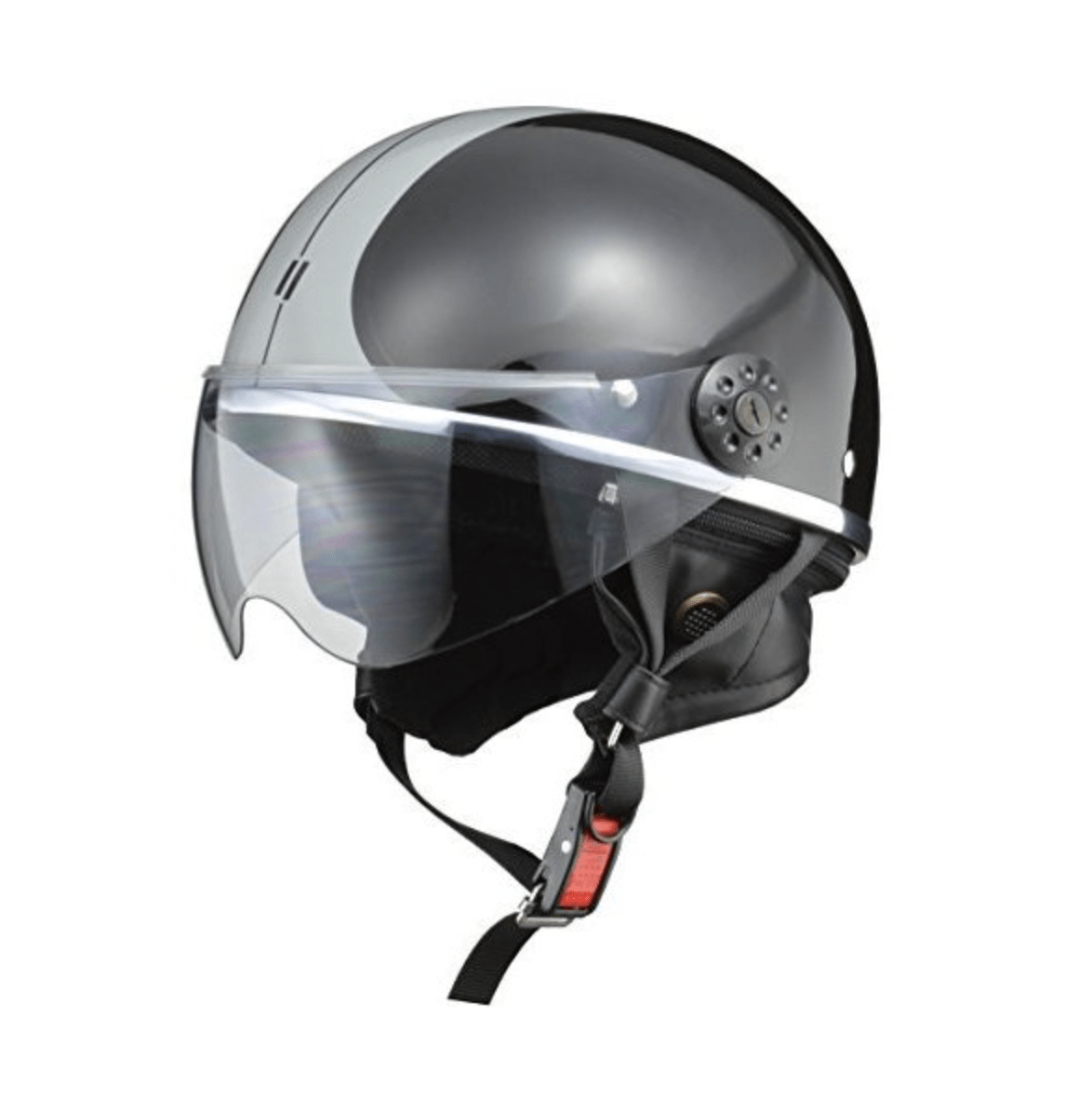 リード工業(LEAD) バイク用ハーフヘルメット O-ONE(オワン) ブラック/シルバー -
