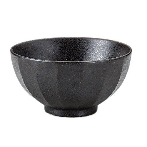戸松商店 色釉黒型入飯茶碗 AM-TM436